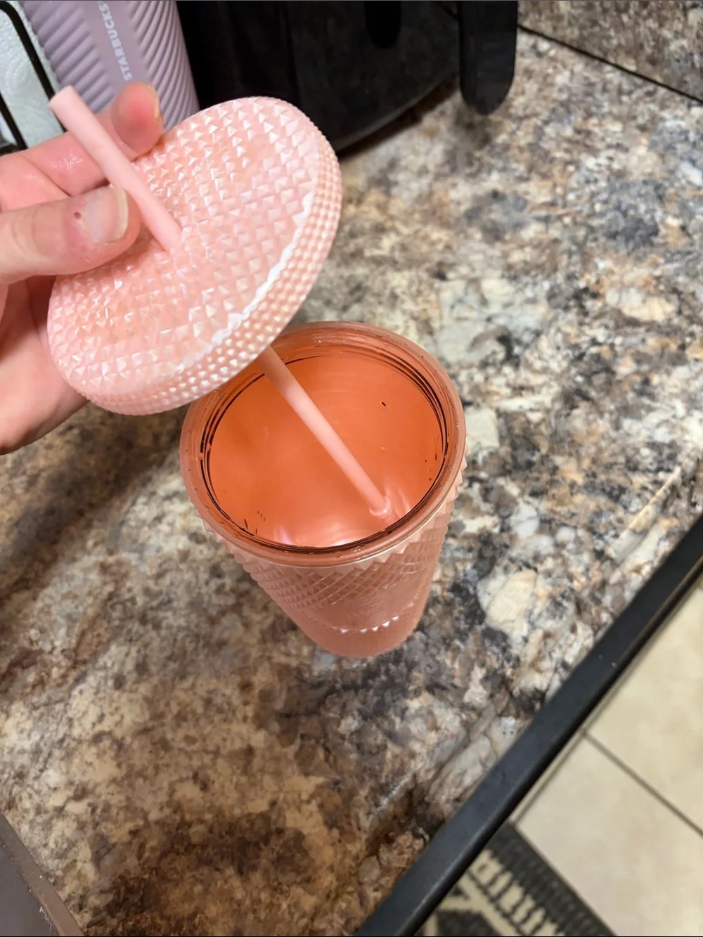 Starbucks Blush Pink Studded Reusable Cup with Straw